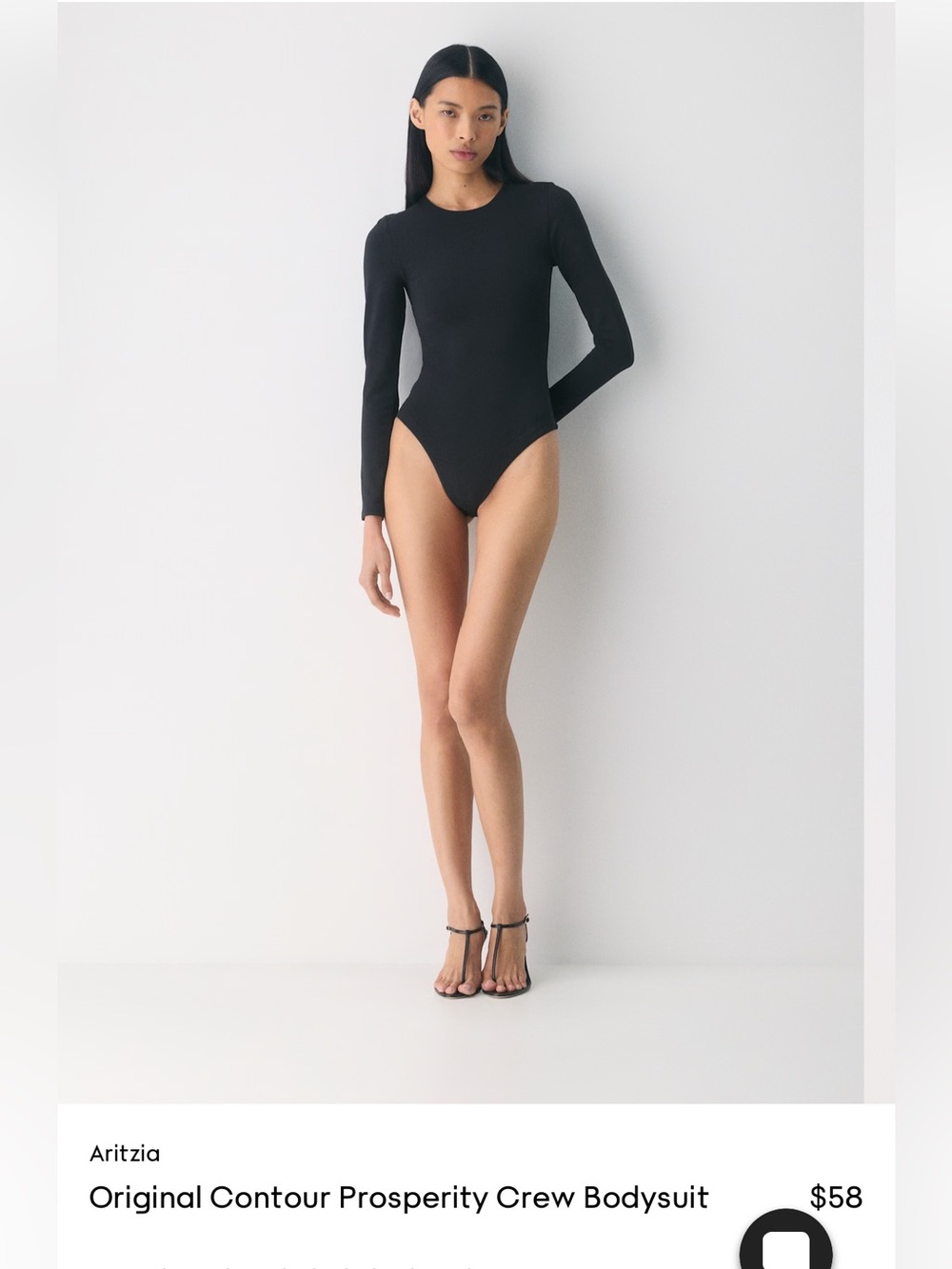 Aritzia Original Contour Prosperity Crew Bodysuit in Black